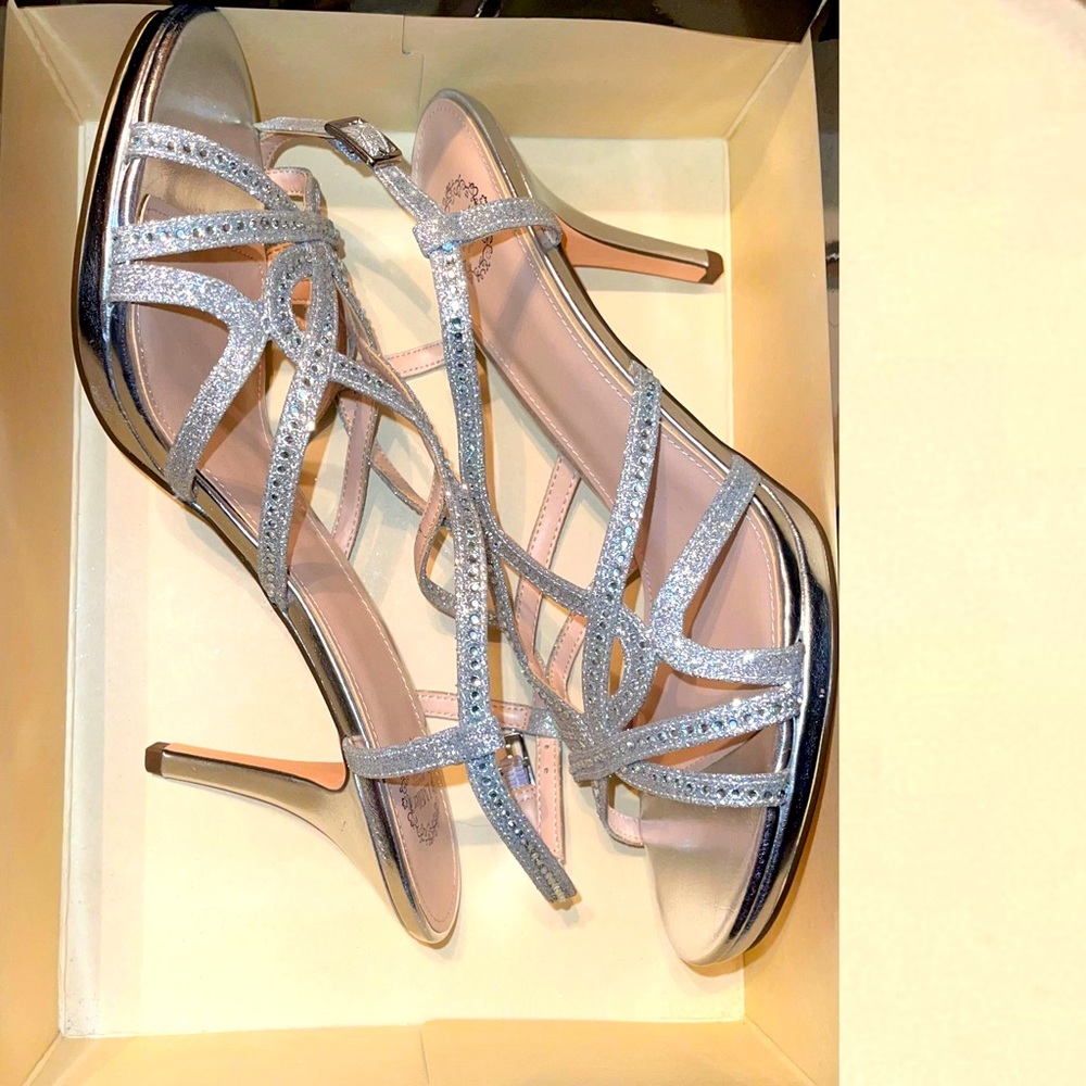Silver Rhinestone Sandals - Picture 2 of 2